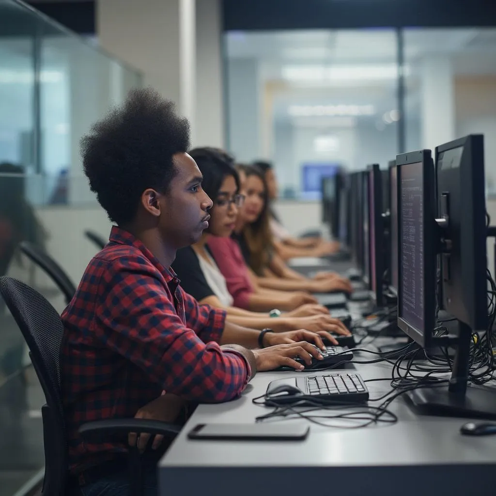 Personas aprendiendo profesiones digitales